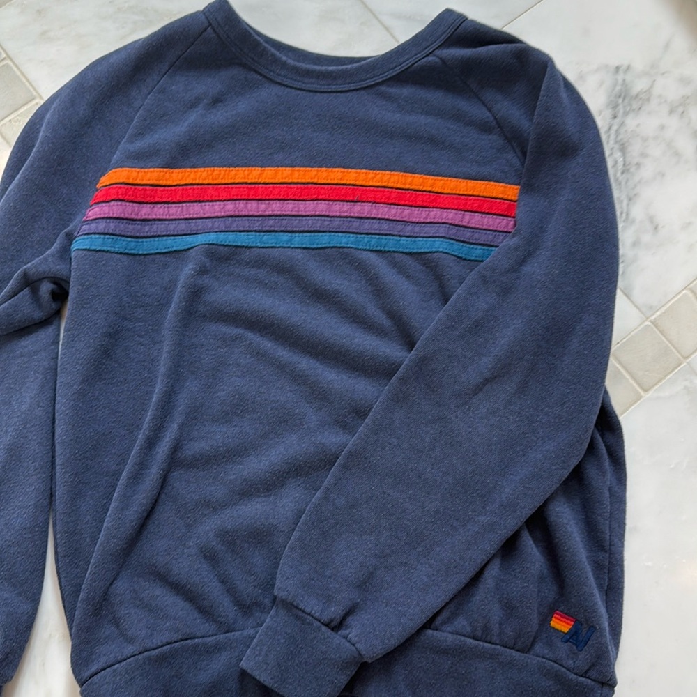 Aviator nation navy crew neck